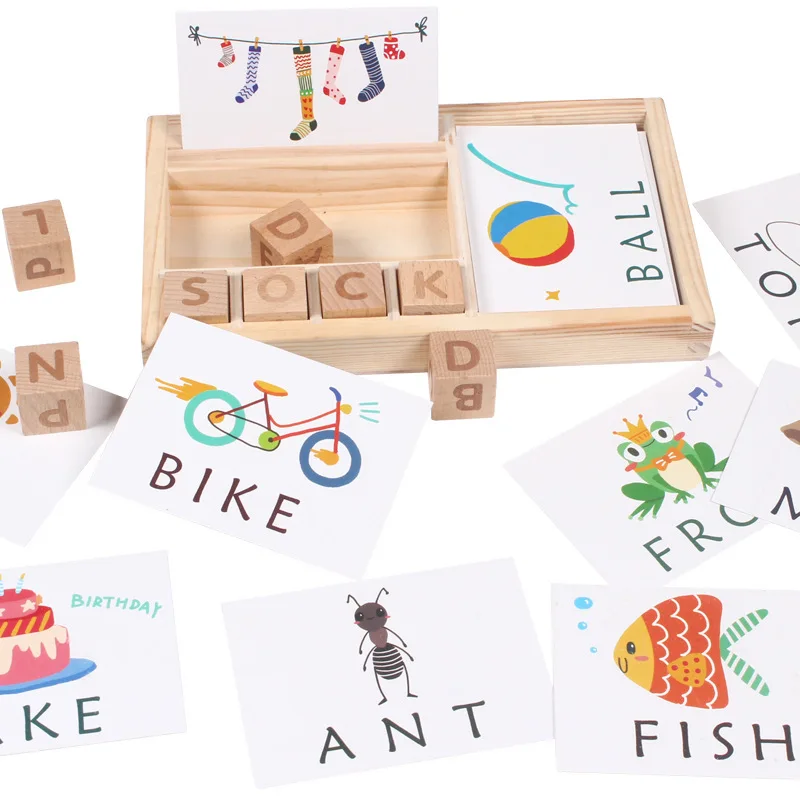 

Baby Toy Words 60 Pieces Of Wood Cut Cards For Learning And Educational Board Games For Children Presents