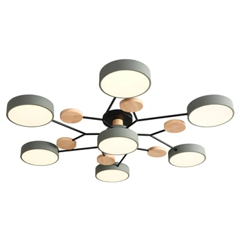 

Creative Net Red Bedroom Ceiling Lights Nordic Study Living Room Lamp Modern led Ceiling Lamp Simple Solid Wood Restaurant Lamp