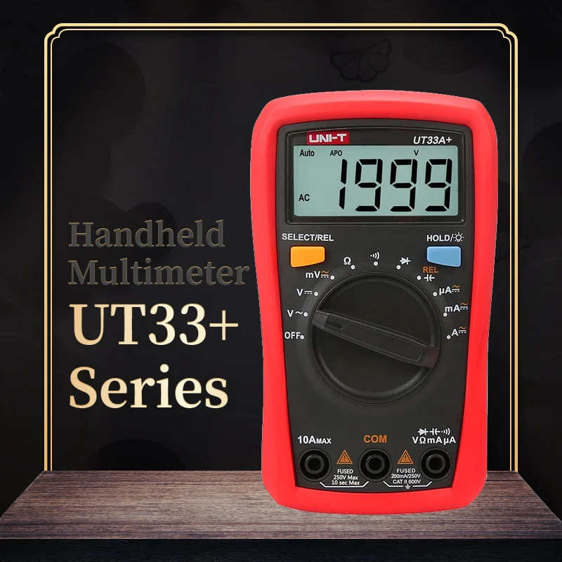 

UNI-T UT33A+/UT33B+/UT33C+/UT33D+ Palm Size Multimeter; Resistance/Capacitance/Temperature/NCV Test, Backlight