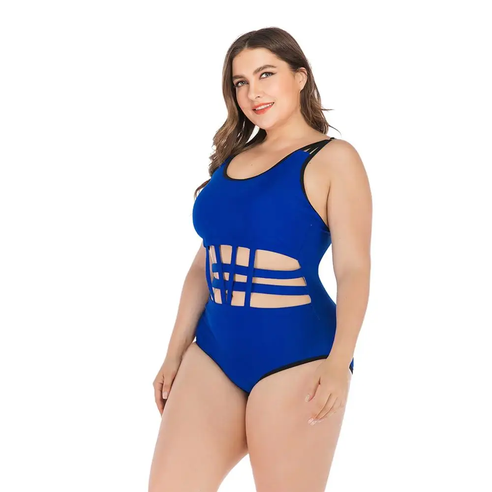 

One Piece Swimsuit Women Hollow-out Strappy Quick Drying Slimming Beach Bikini Plus Size Swimwear