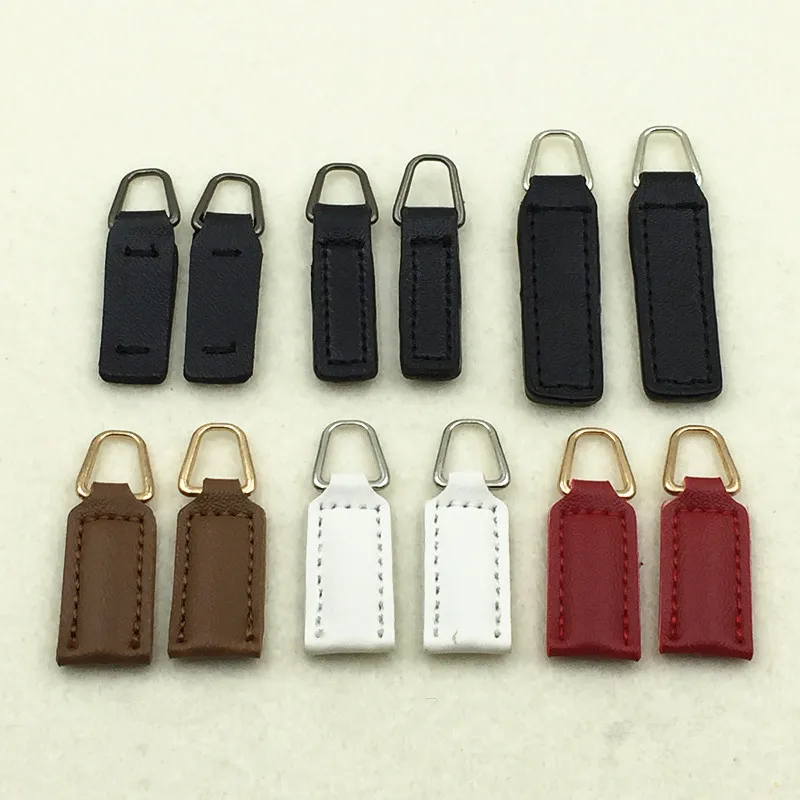 

2Pcs PU Leather Zipper Pull Tab for Bags Garment Backpack Accessories DIY Zipper Puller End Detachable Clip Zip Head Slider