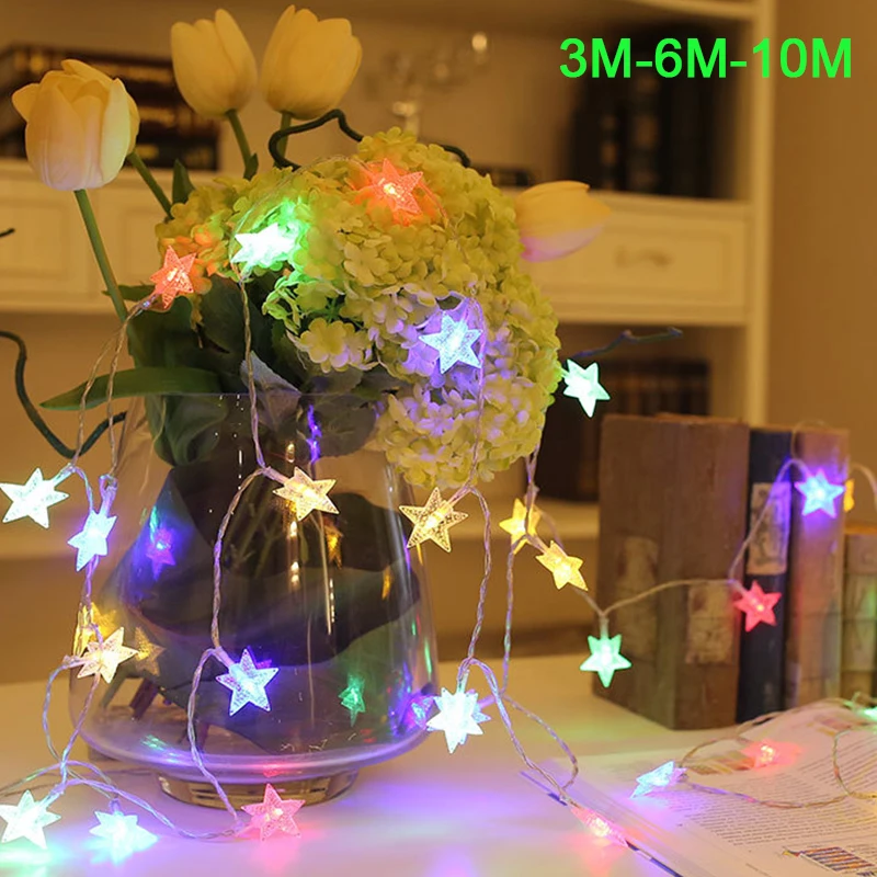 

20/40/60 LED Star Light String Twinkle Garlands USB Battery Powered Christmas Lamp Holiday Party Wedding Decorative Fairy Lights