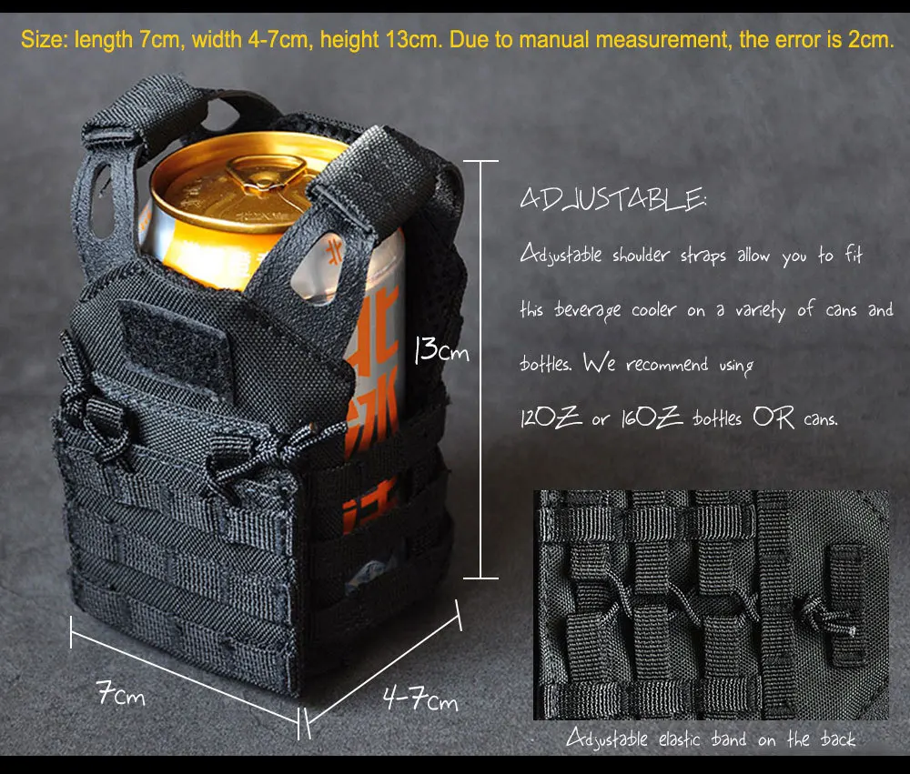 Тактический в стиле армии США Расширенный пивной военный Молл Мини Охота Открытый JPC жилет напиток охладитель регулируемый плечевой ремень