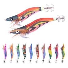 

5/10Pcs Squid Fishing lure Shrimp Jigs Wood Lure Luminous Octopus Lures 3D Eyes Cuttlefish Lifelike Fishing Tackle Accessories