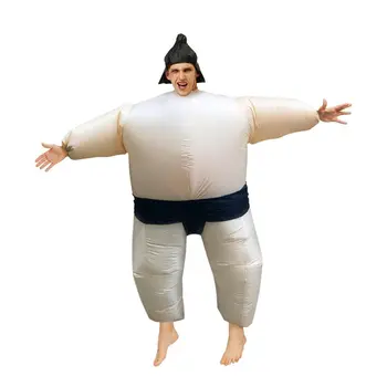 

Sumo Wrestler Costume Inflatable Suit Blow Up Outfit Adult Cosplay Party Dress 1 Pc