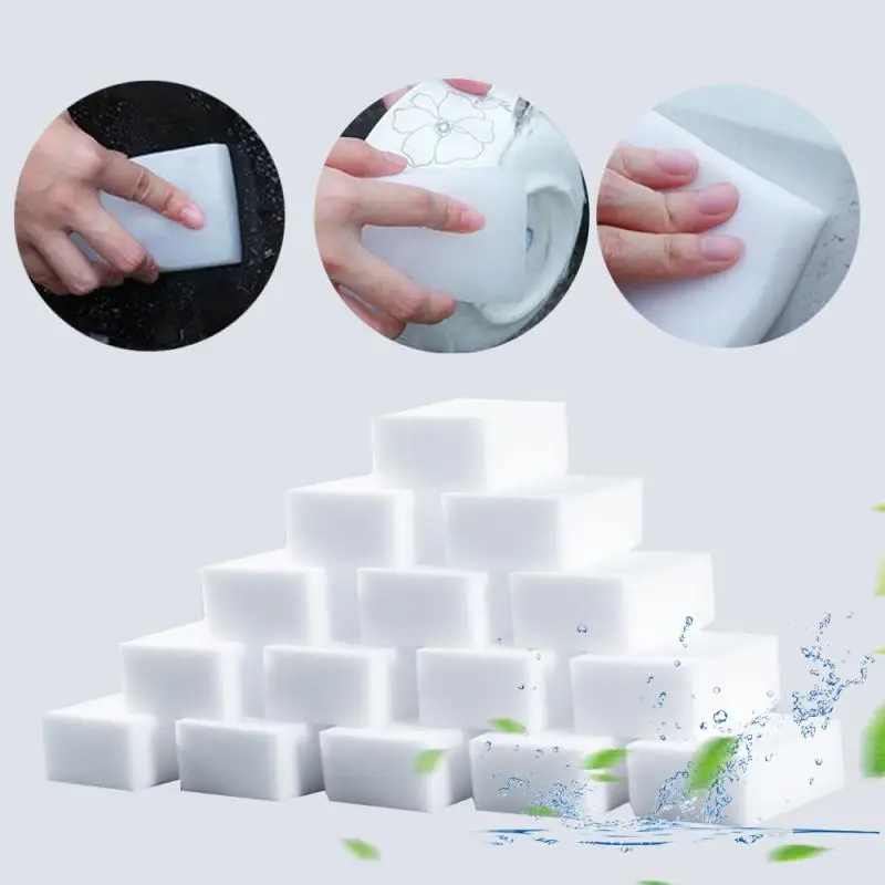 camelliaES 100 PCS/lot White Magic Sponge Eraser Melamine Cleaner Multi-Functional Cleaning Tool Materials Light Weight Kitchen Supplies