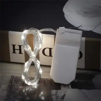 

Button Powered DC3V 1M Slivers Wire Auto Turn On LED String Light for Christmas Wedding Holiday Vase Decor Night Lights Lamp