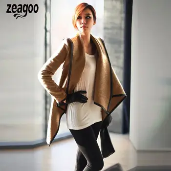 

New Stylish Women's Long Sleeve Jacket Coat Turtleneck Warm Solid Thickening Casual European Fashion Style Overcoat