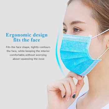 

300pcs Mouth Masks Anti Dust Face Mask Disposable Mask Filter 3-laye Anti-Dust Meltblown Cloth Masks Earloops Masks