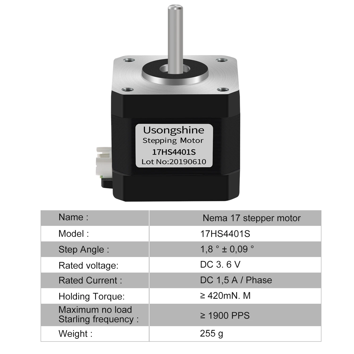 Usongshine Nema17 Stepper Motor 17HS4401S 1.5A Nema 17 42BYGH