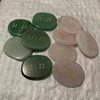 Natural Pink Rose Aventurine Palm Stone Carved Double 22 Lucky Number Palmstone Spiritual Healing Wish Stone Crystals Crafts 1pc 2