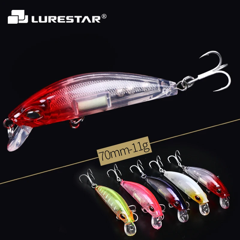 Жесткая приманка блесна 70 мм 11 г тонущий воблер светящийся свинцовый