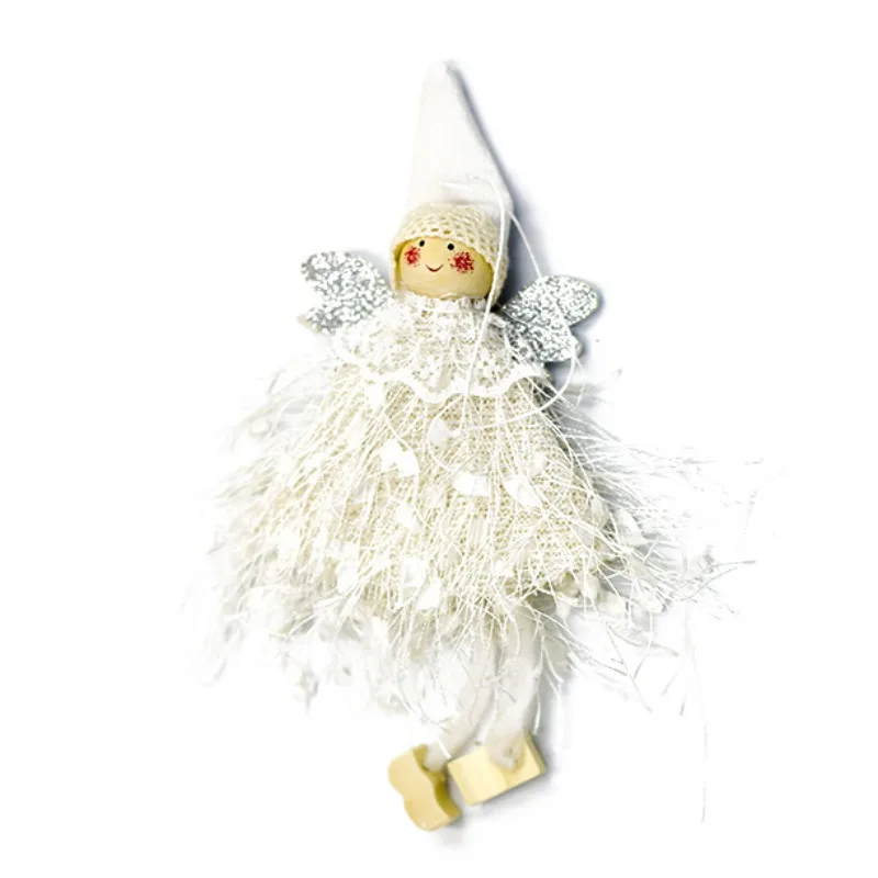 Плюшевая кукла ангела с крылом Рождественская елка подвесная Подвеска декоративная Праздничная статуэтки подарок Decoracion Navidad Kerst - Цвет: E
