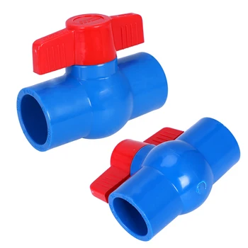 

Slip Full Port Red Handle Lever U-PVC Ball Valve Blue