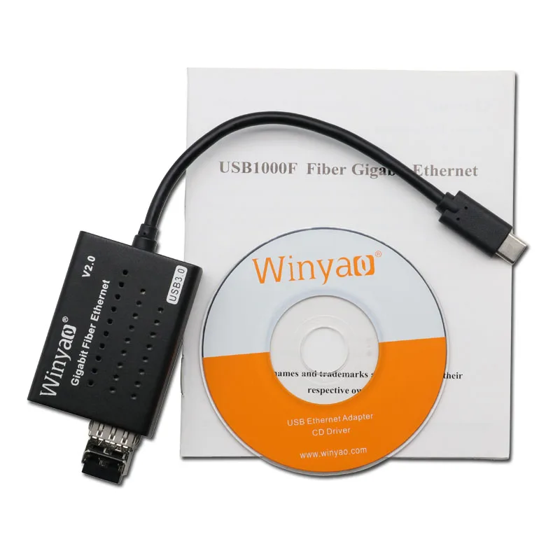 Winyao USB1000F-SX-C USB3.1 тип-c к SFP 1000 м Gigabit Fiber NIC Ethernet Сетевая карта для ПК ноутбука rtl8153 медиаконвертер