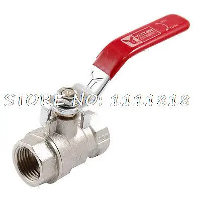 

Red Plastic Coated Handle Female Thread Metal Ball Valve Silver Tone