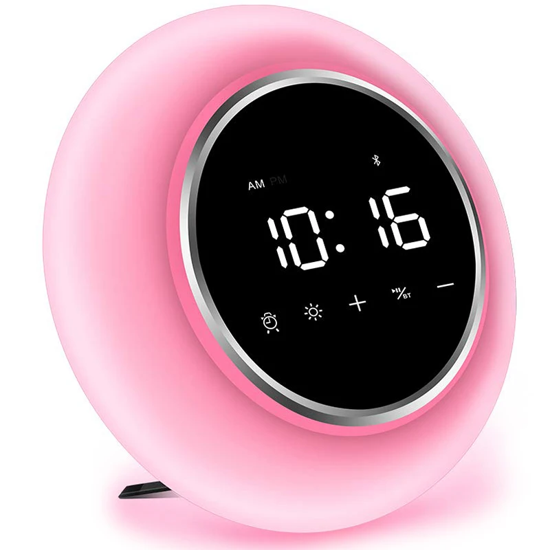 Wake Up Light Alarm Clocks, Bluetooth Speakers, Kids Sleep Aid Snooze  Function 9 Colors Night Light for Bedrooms, Music Player C _ - AliExpress  Mobile