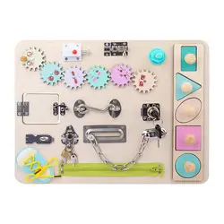 Planche en bois pour bébés, tableau d'activités motrices de base, jouet éducatif d'apprentissage pour enfants, cadeau d'anniversaire 