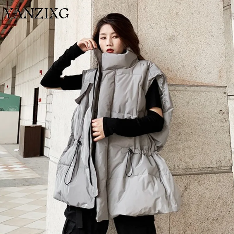 Winter New Female Short Section Waist Drawstring Korean Version Of The Thick Loose Loose Cotton Vest F091