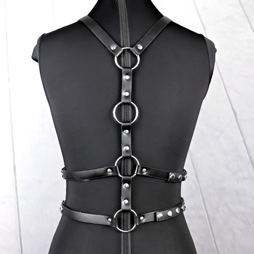 Arnês de Casamento Arnês de Couro Suspensórios para o Corpo Uyee Sexy Lingerie Feminino Garter Goth Cintos Senhoras Arnês Harness Noiva Cueca Feminina Couro Sutiãs 7 High Quality Pijamas e Moda Íntima