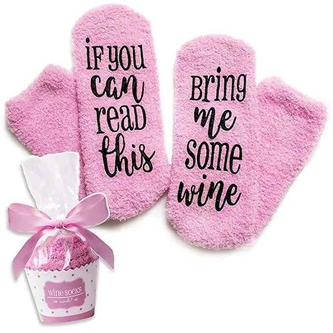 Женские мягкие удобные пушистые теплые домашние розовые Тапочки Носки-тапочки забавные счастливые носки с буквами Подарки для женщин рождественские подарки для девушек