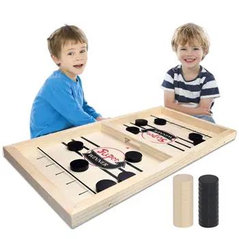 

Children Adult Ice Hockey Board Game 2 Player Head To Head Wooden Table Hockey Table Game Family Party Portable Hockey Game Set