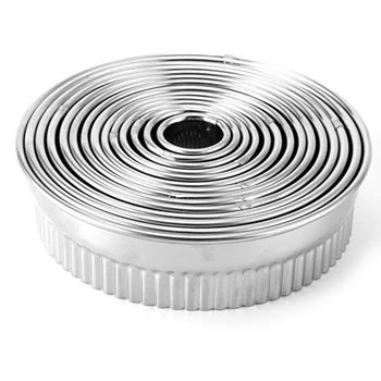 

Fluted Round Cookie Biscuit Cutter Set 12 Scalloped Circle Pastry Donut Doughnut Cutter Set Serrated Round Cookie Cutter