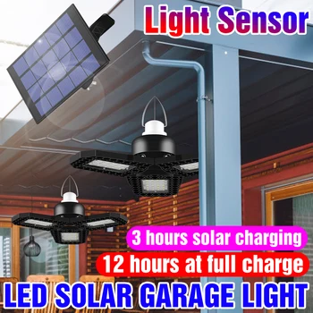 

LED 5V Solar Light Garage Lamp LED Deformable Folding Lighting Waterproof Bulb 60W 80W For Garden Outdoor Lampara Battery Power