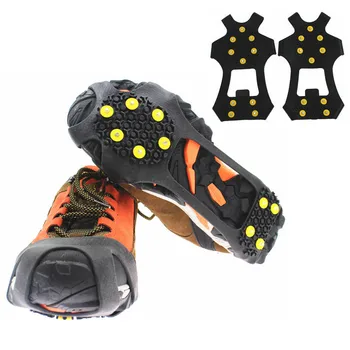 

1 Pair Unisex 10 Studs Winter Climbing Anti Slip Shoes Cover Travel Anti-Skid Snow Ice Climbing Shoe Spikes Ice Grips Cleats