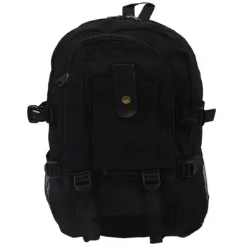 

male Retro Leisure tourism canvas backpack black