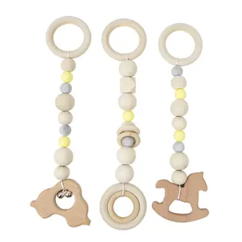 

3 Pcs/set Nordic Baby Gym Frame Game Pendants Sensory Nursery Wood Ring-pull Toy P31B