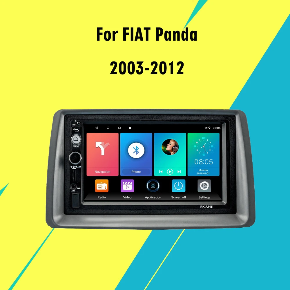 For FIAT Panda 2003-2012 7 Inch 2 Din Car Multimedia Player Head Unit with Frame GPS Navigation Android Autoradio | Автомобили и