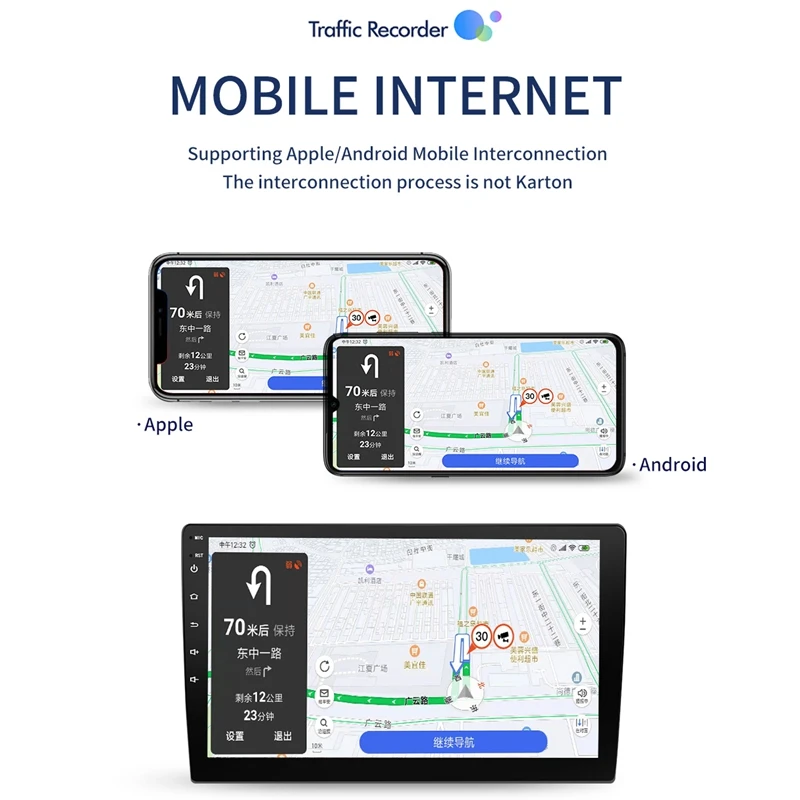  101 Inch Echt Android 8.1 Auto Radio Auto GPS Navigation Wifi Bluetooth Auto Mp5 Multimedia Player 