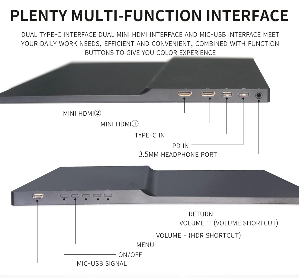 15,6 type-C DP HDMI 4K портативный монитор ЖК-экран ультра тонкий для телефона ПК компьютера ноутбука игровой Ps4 переключатель Xbox дисплей USB C