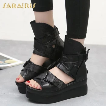 

Sarairis 2020 New Hot Design Large Size 43 Gladiator Shoes Woman Sandals Female Platform Buckle Strap Comfortable Sandals Women