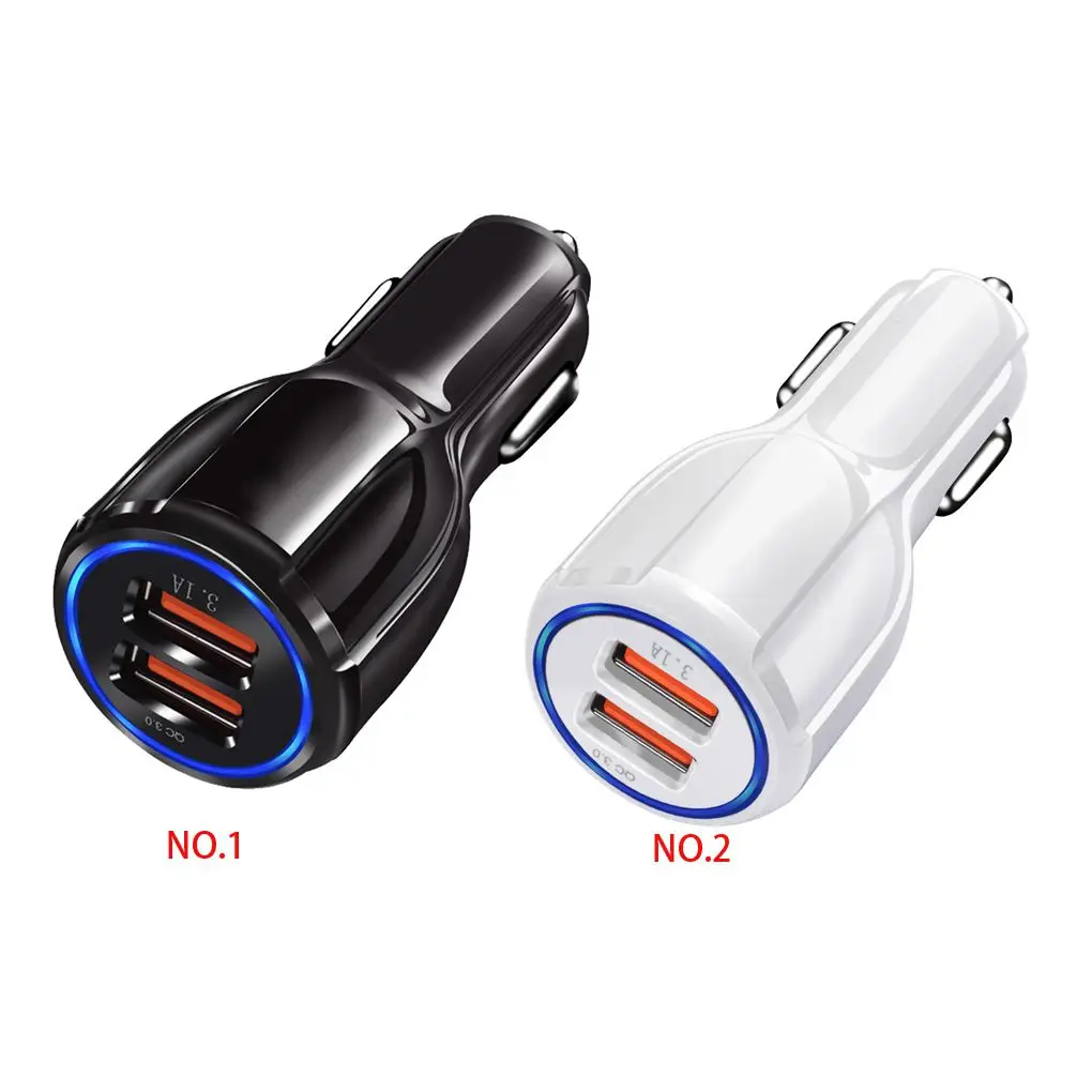 Usb Автомобильное зарядное устройство QC 3,0 5V 3.1A Универсальный двойной Usb быстрый мобильный телефон автомобильный зарядный адаптер для samsung