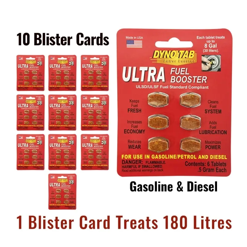 Dyno Tab Ultra Fuel Octano Booster Benzina E Diesel Carbon And System Cleaner Dynotab Trattamento Carburante Risparmio Economico