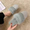 Big Size Women Slippers Ladies Round Toe Designer Shoes Luxury 2022 Rhinestone Fur Crystal Slippers Diamond Mules Flats Shoes ► Photo 2/6