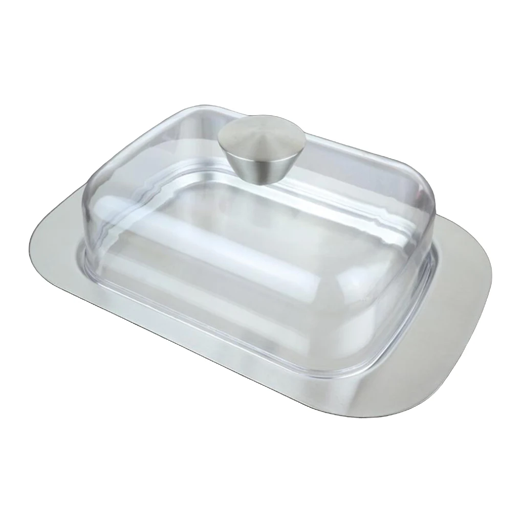 Kitchen Craft Traditional Stainless Steel Covered Butter Dish Lid With Knob