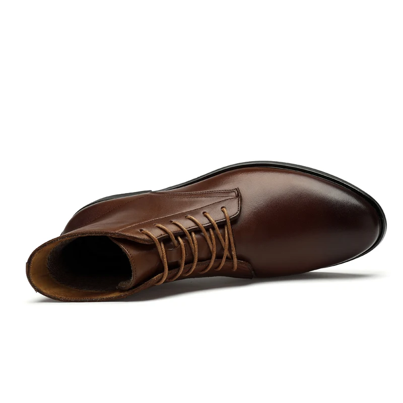 Мужские ботинки из натуральной кожи с острым носком; водонепроницаемые осенние ботильоны в стиле ретро; Мужская Уличная обувь наивысшего качества