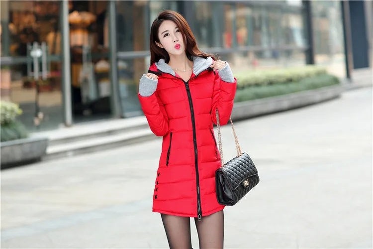 Winter Warm Cotton Jacket Women's Large Size Long Jacket New Ultra-light Slim Hooded Windproof Down Jacket Women's Jacket