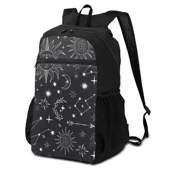 

OLN Lightweight Foldable Backpack Stars Comets Suns Moon Constellation Waterproof Backpack Pack for Women Men Travel Hiking