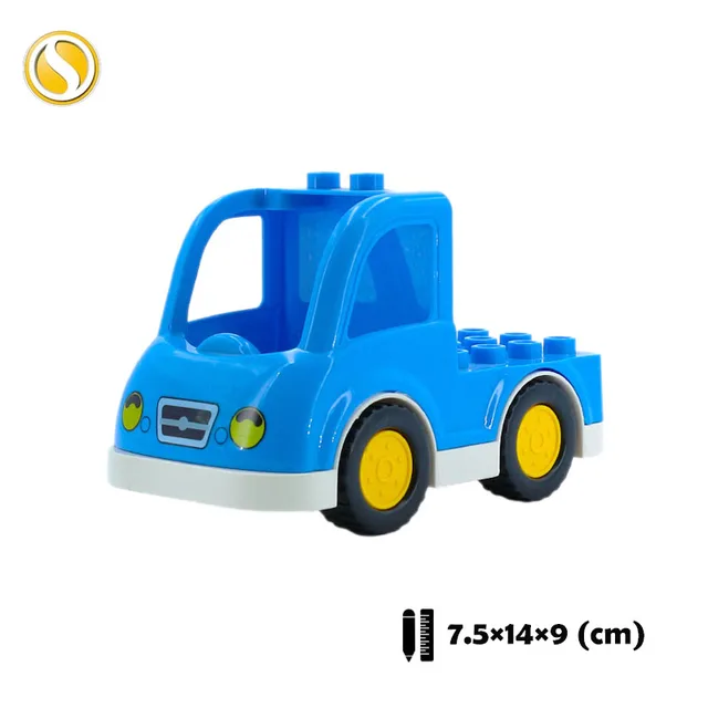 Trailer Car model Airplane Big Building Blocks Vehicle Accessory Compatible Classic Assemble Bricks Children DIY Toys Girl Gift CHE014-lan