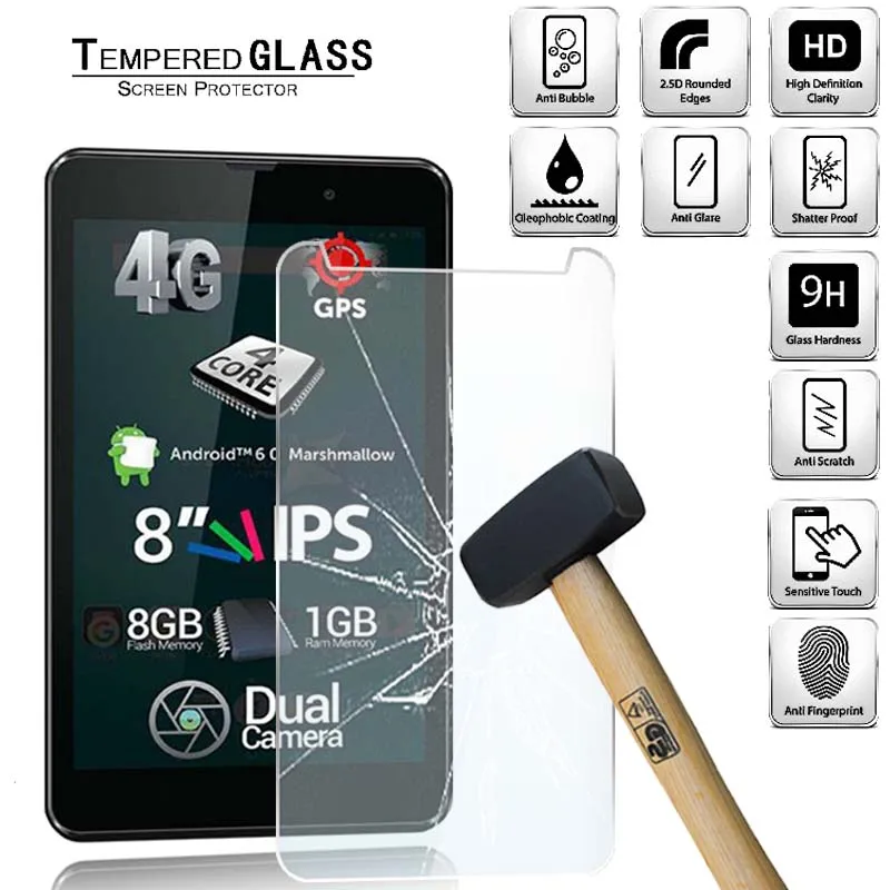 

Tablet Tempered Glass Screen Protector Cover for Allview Viva H801 LTE Full Screen Coverage Explosion-Proof Tempered Film