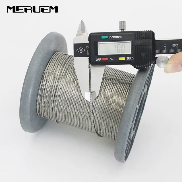 $US $15.29 304 Stainless Steel 7x7 Wire Rope 50M/100M Softer Fishing Lifting Cable 0.5/0.6/0.8/1.0mm Diameter 