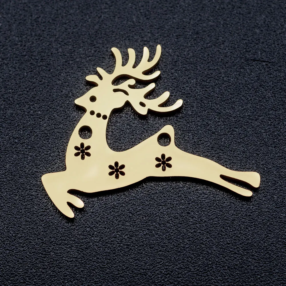 5pcs/lot 316L Stainless Steel Crhistmas Father Santa Claus Deer Tree DIY Connector Charm Wholesale Factory Direct Selling