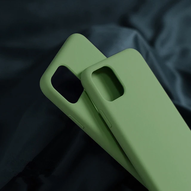 Green Мягкий гелевый резиновый жидкий силиконовый чехол для телефона для iPhone 11 Pro X XS MAX XR 8 7 Plus 6s 6Plus задняя крышка полный защитный чехол - Цвет: Green
