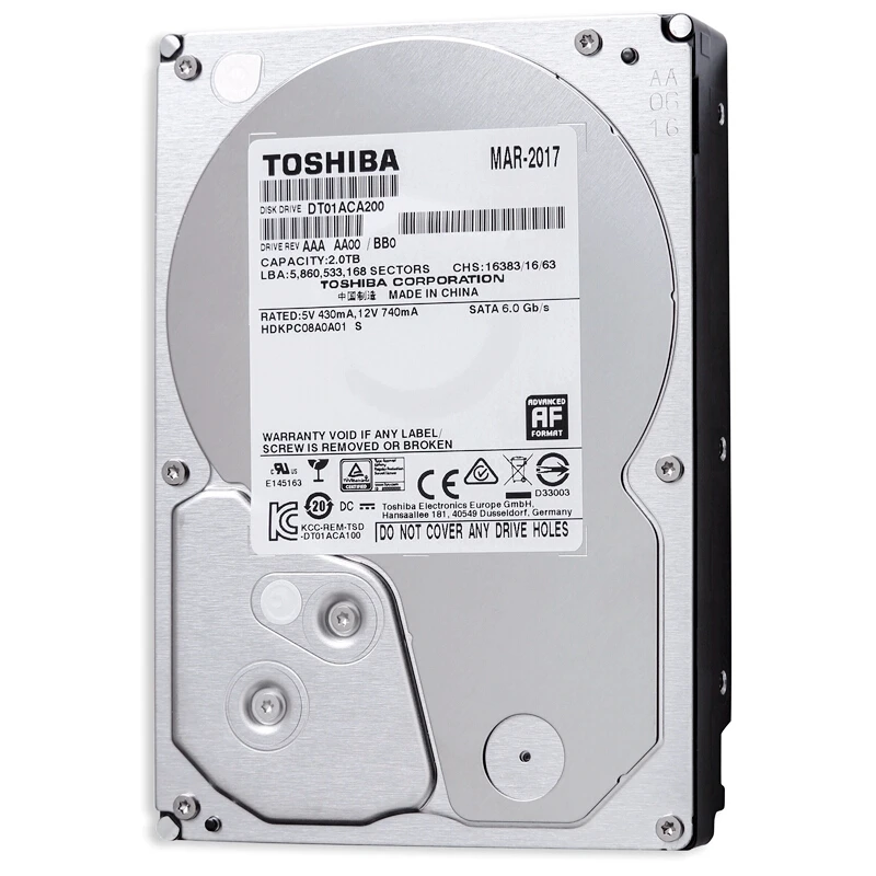 TOSHIBA HDD 2 ТБ ЖЕСТКИЙ ДИСК ВНУТРЕННИЙ HD 2t 7200 об/мин 64M Кэш 3 5 &quotSATA III для настольных ПК