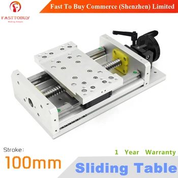 

Stroke 100mm C7 CNC Sliding Table Lead Screw 1605 Manual Operation Linear Guides Repositioning Resolution 0.02mm for CNC Machine