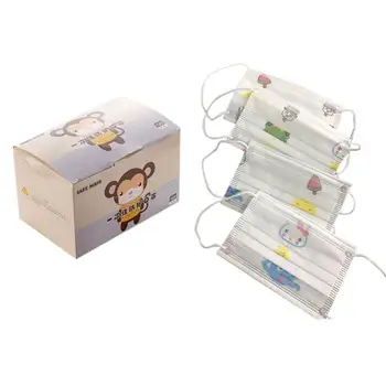 

50PCS Print Children's Disposable Masks 3-layer Anti-droplets Comfortable Face Mouth Protection Mask With Box For 3-12 Years Old